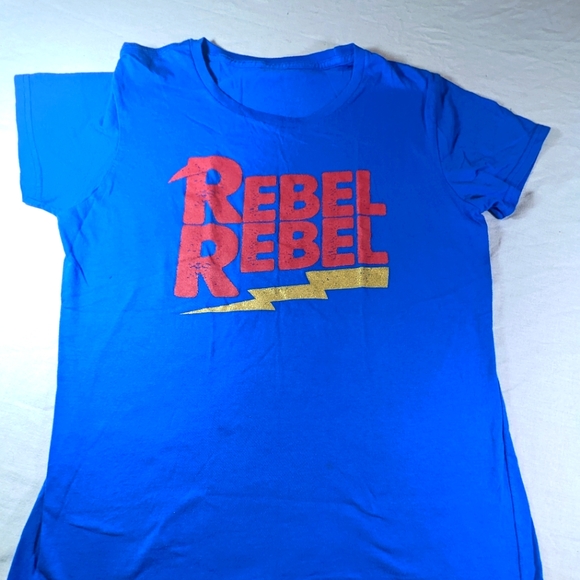 DAVID Bowie BO01 ICONIC Rebel Rebel Tee Small - Picture 1 of 6